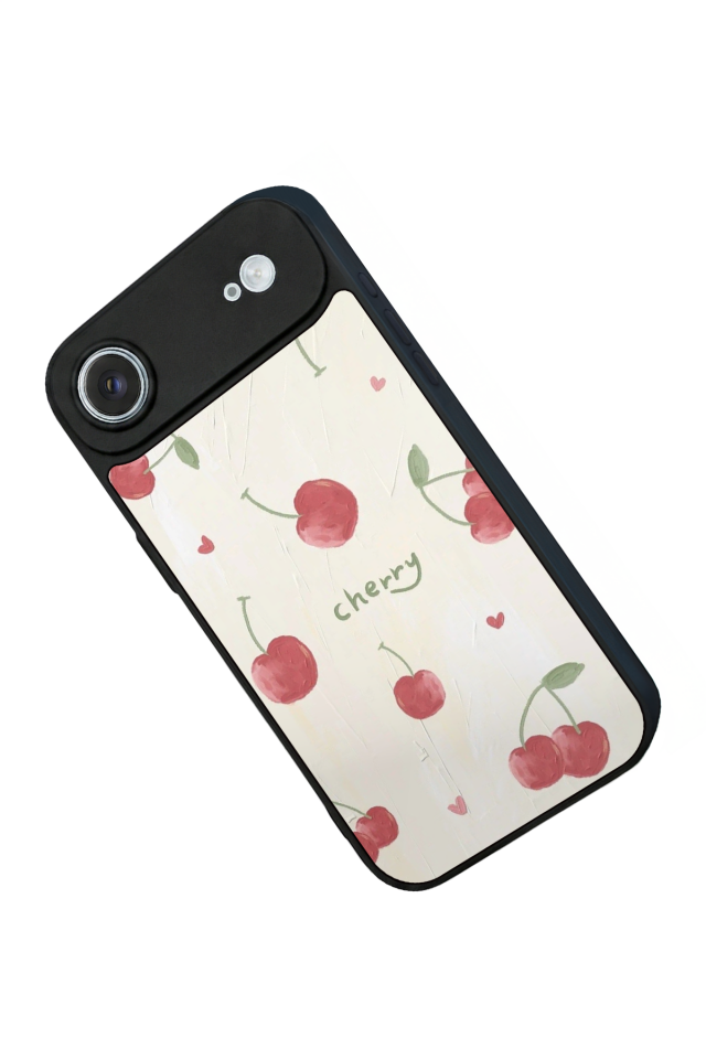 iPhone 17 Air Uyumlu Kiraz Tasarımlı Glossy Premium Kılıf