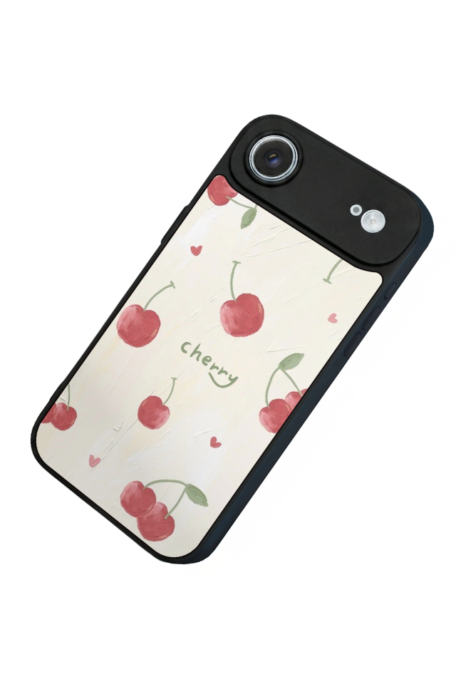 iPhone 17 Air Uyumlu Kiraz Tasarımlı Glossy Premium Kılıf