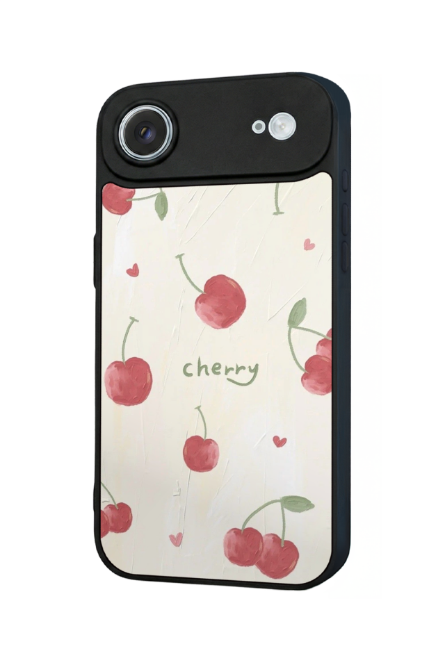 iPhone 17 Air Uyumlu Kiraz Tasarımlı Glossy Premium Kılıf
