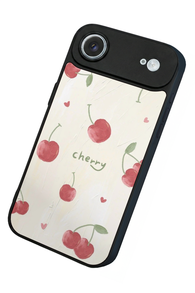 iPhone 17 Air Uyumlu Kiraz Tasarımlı Glossy Premium Kılıf