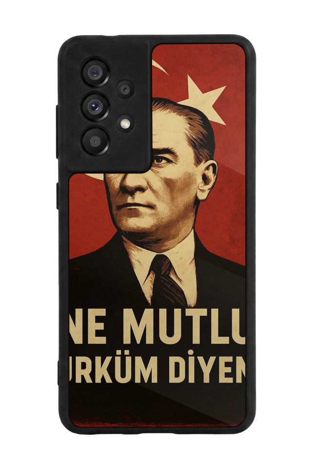 Samsung Galaxy A73 Uyumlu  Mustafa Kemal Ataturk Tasarımlı Glossy Premium Kılıf