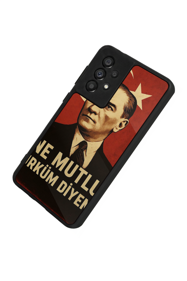 Samsung Galaxy A73 Uyumlu  Mustafa Kemal Ataturk Tasarımlı Glossy Premium Kılıf