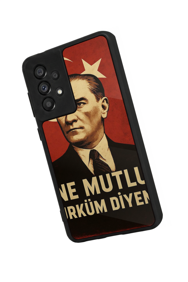 Samsung Galaxy A73 Uyumlu  Mustafa Kemal Ataturk Tasarımlı Glossy Premium Kılıf