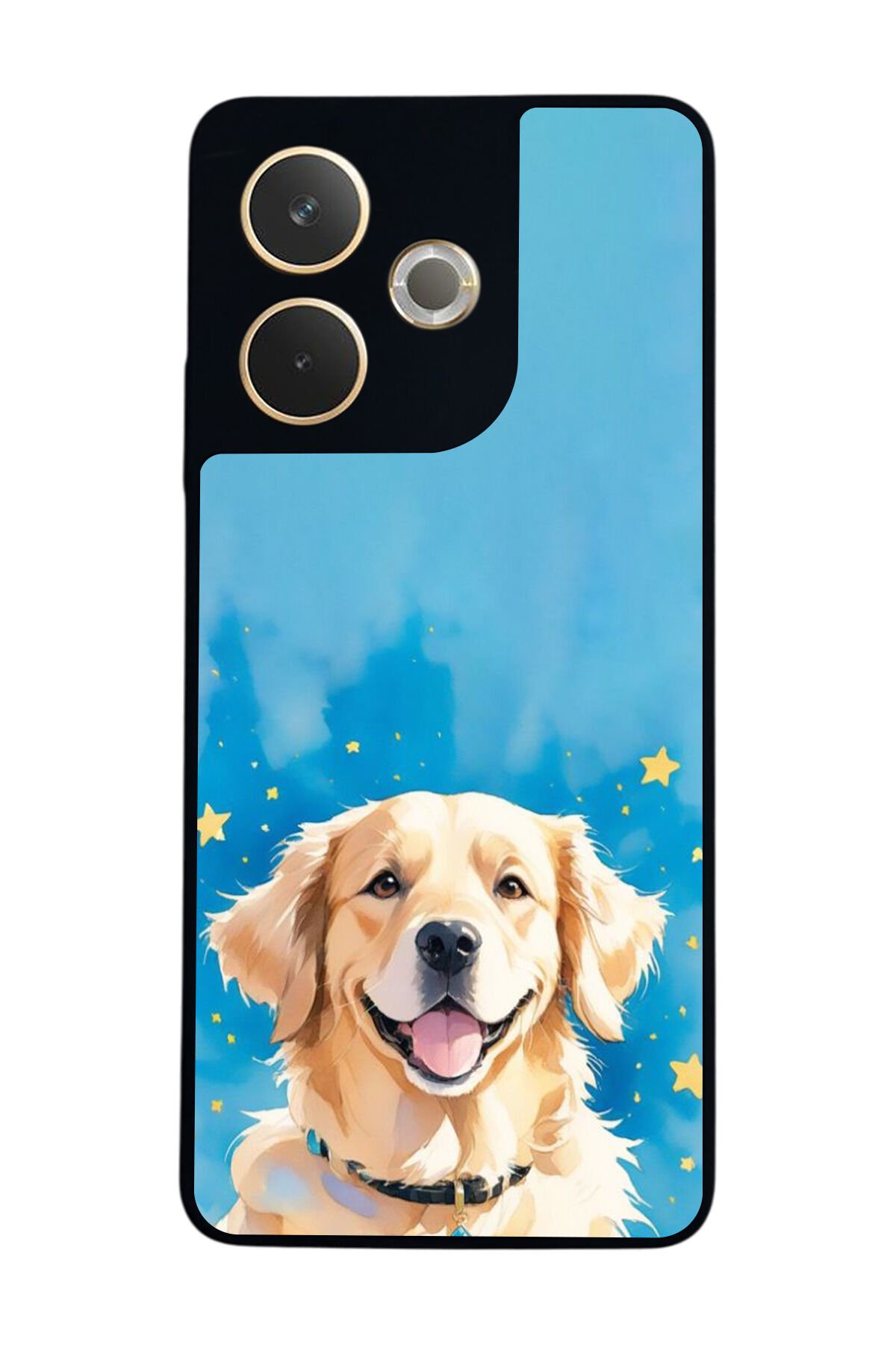 Oppo A5 Pro Uyumlu Golden Kopek Tasarımlı Glossy Premium Kılıf