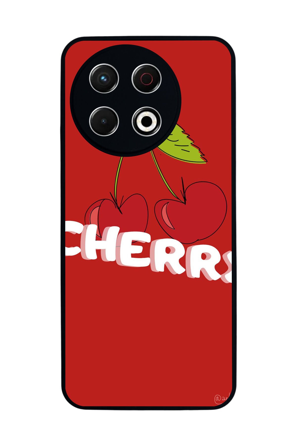 Tecno Spark 30 Pro Uyumlu Kiraz Tasarımlı Glossy Premium Kılıf