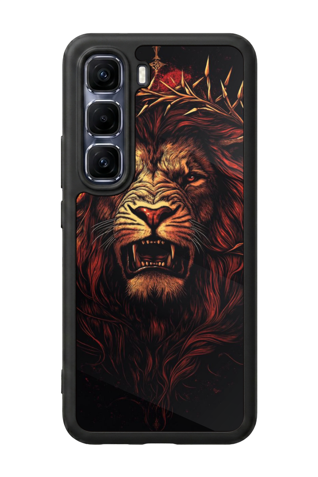 Infinix Hot 60 Pro Plus Uyumlu Aslan Tasarımlı Glossy Premium Kılıf