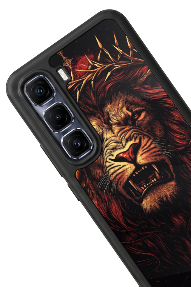 Infinix Hot 60 Pro Plus Uyumlu Aslan Tasarımlı Glossy Premium Kılıf