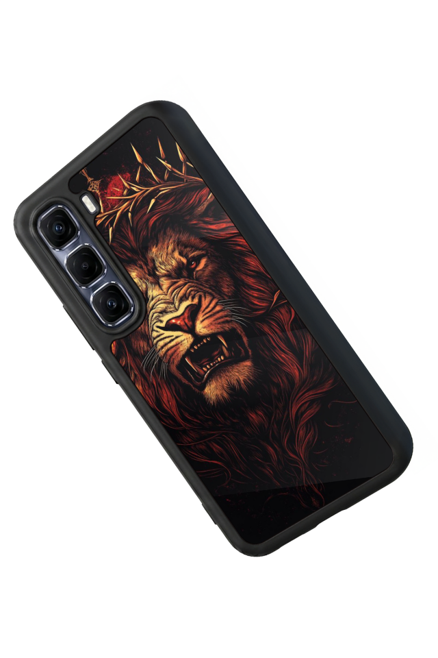 Infinix Hot 60 Pro Plus Uyumlu Aslan Tasarımlı Glossy Premium Kılıf
