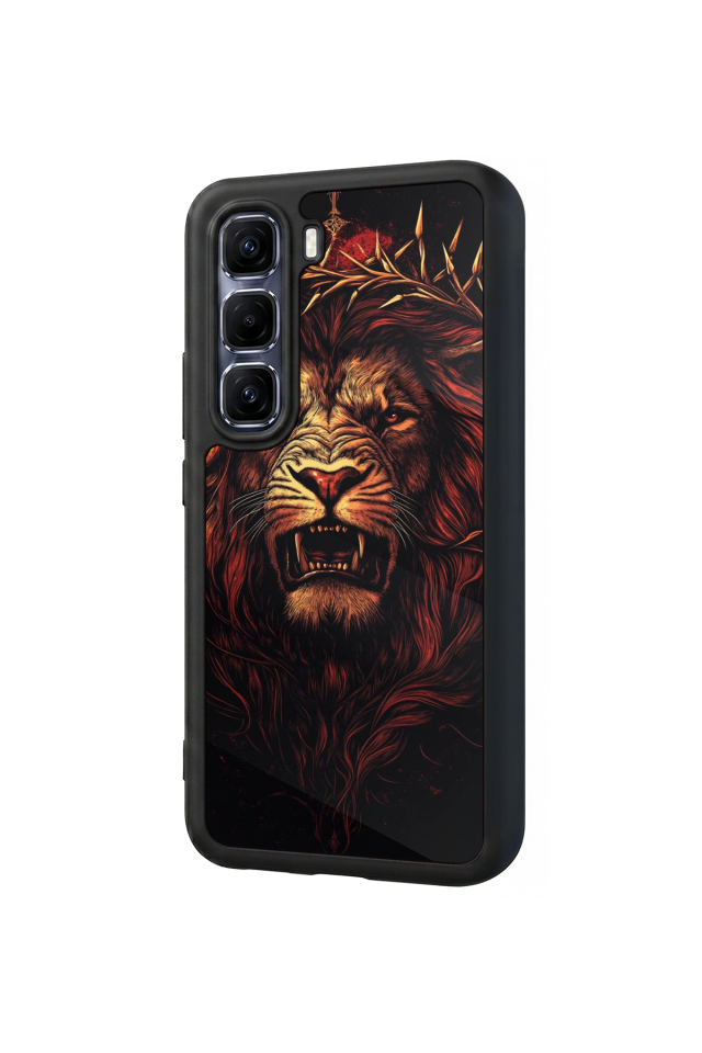 Infinix Hot 60 Pro Plus Uyumlu Aslan Tasarımlı Glossy Premium Kılıf