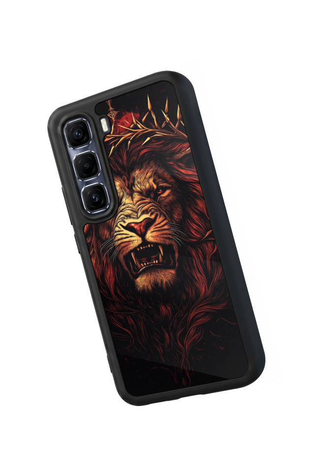 Infinix Hot 60 Pro Plus Uyumlu Aslan Tasarımlı Glossy Premium Kılıf