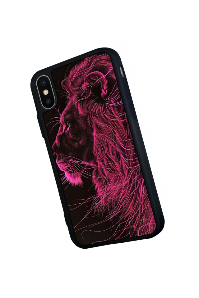 iPhone XS Max Uyumlu Aslan Tasarımlı Glossy Premium Kılıf
