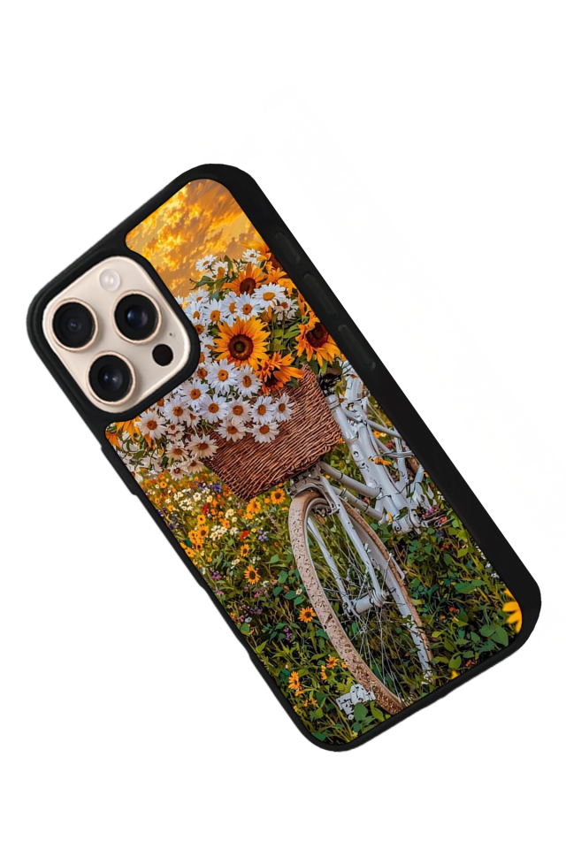 iPhone 15 Pro Uyumlu Cicek Tasarımlı Glossy Premium Kılıf