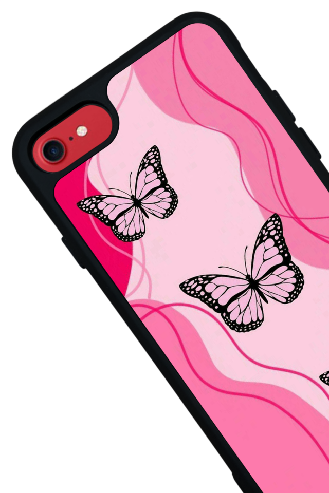iPhone SE Uyumlu Kelebek Tasarımlı Glossy Premium Kılıf