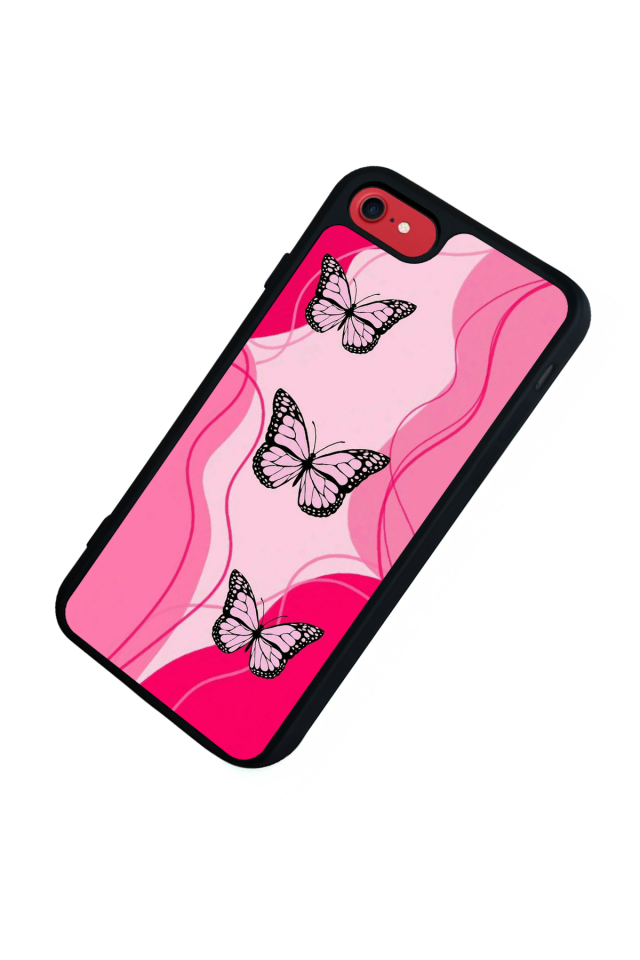 iPhone SE Uyumlu Kelebek Tasarımlı Glossy Premium Kılıf