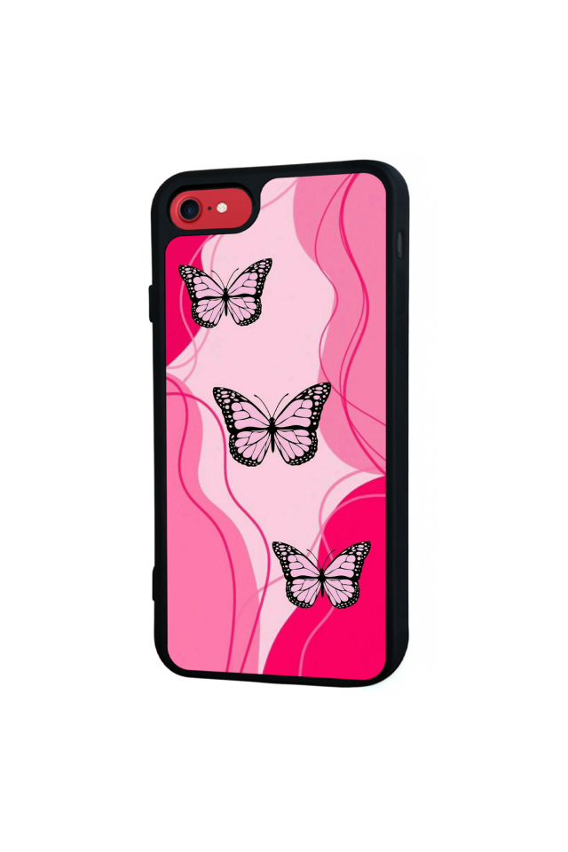 iPhone SE Uyumlu Kelebek Tasarımlı Glossy Premium Kılıf