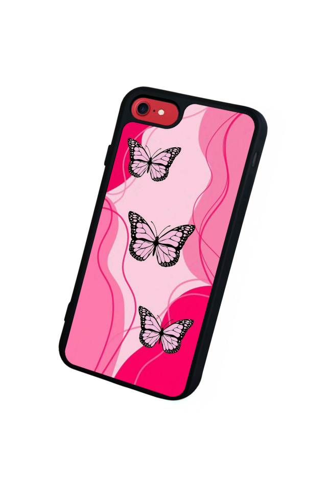 iPhone SE Uyumlu Kelebek Tasarımlı Glossy Premium Kılıf
