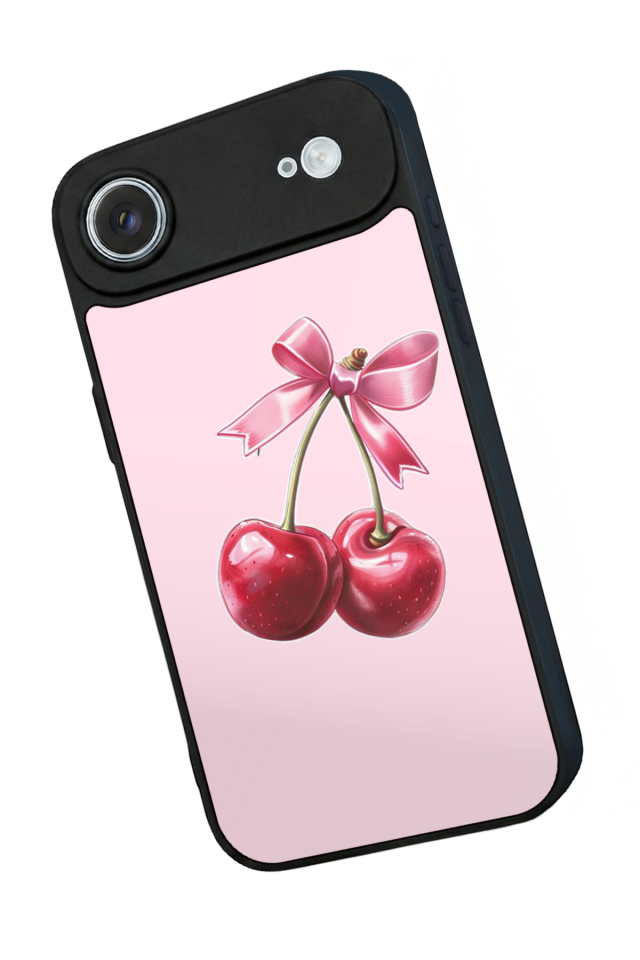 iPhone 17 Air Uyumlu Kiraz Tasarımlı Glossy Premium Kılıf