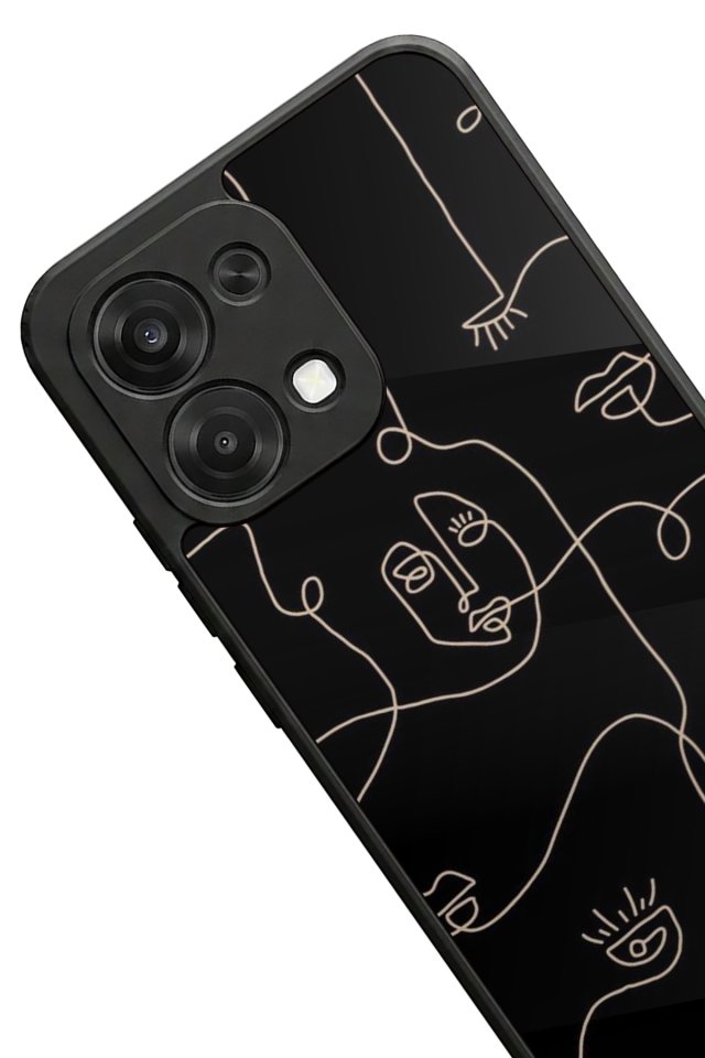 Oppo A6 Pro Uyumlu Line Art Tasarımlı Glossy Premium Kılıf