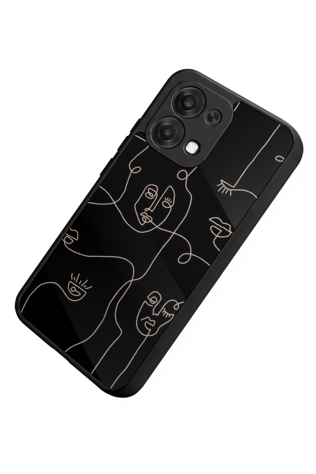 Oppo A6 Pro Uyumlu Line Art Tasarımlı Glossy Premium Kılıf