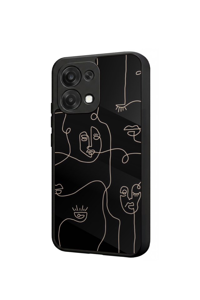 Oppo A6 Pro Uyumlu Line Art Tasarımlı Glossy Premium Kılıf
