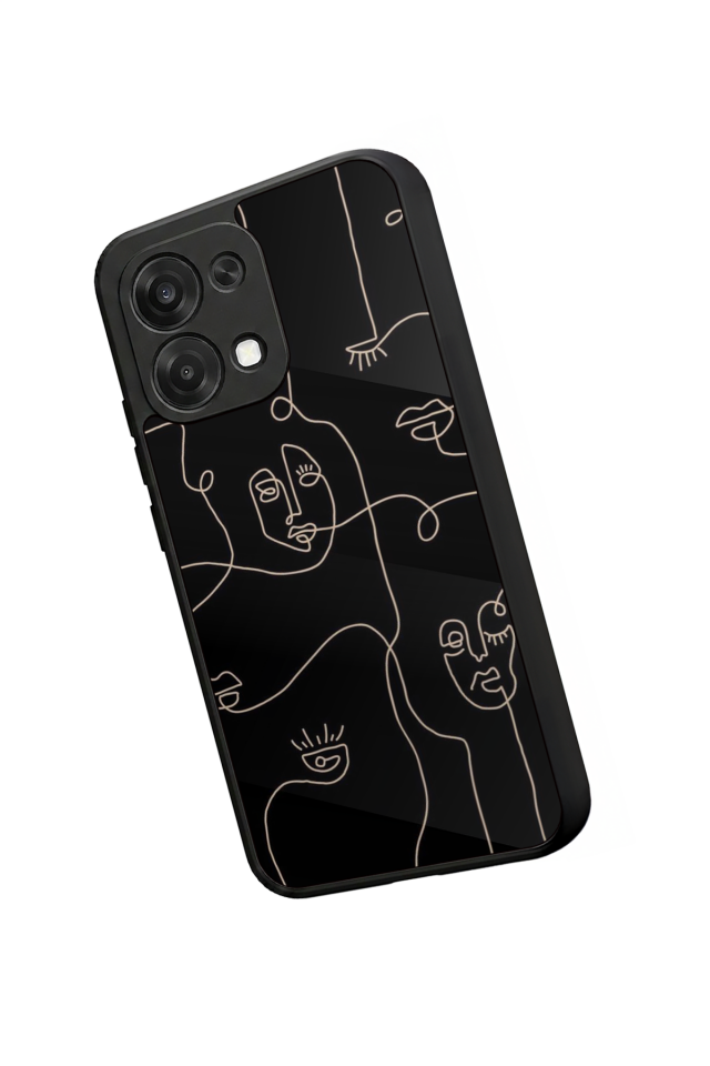 Oppo A6 Pro Uyumlu Line Art Tasarımlı Glossy Premium Kılıf