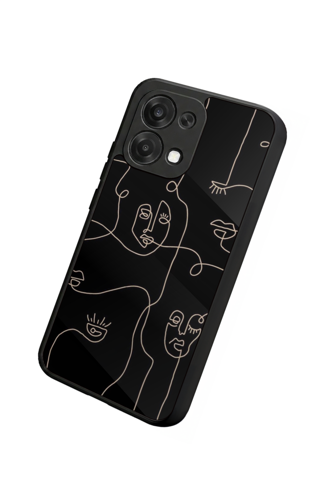 Oppo A6 Pro Uyumlu Line Art Tasarımlı Glossy Premium Kılıf
