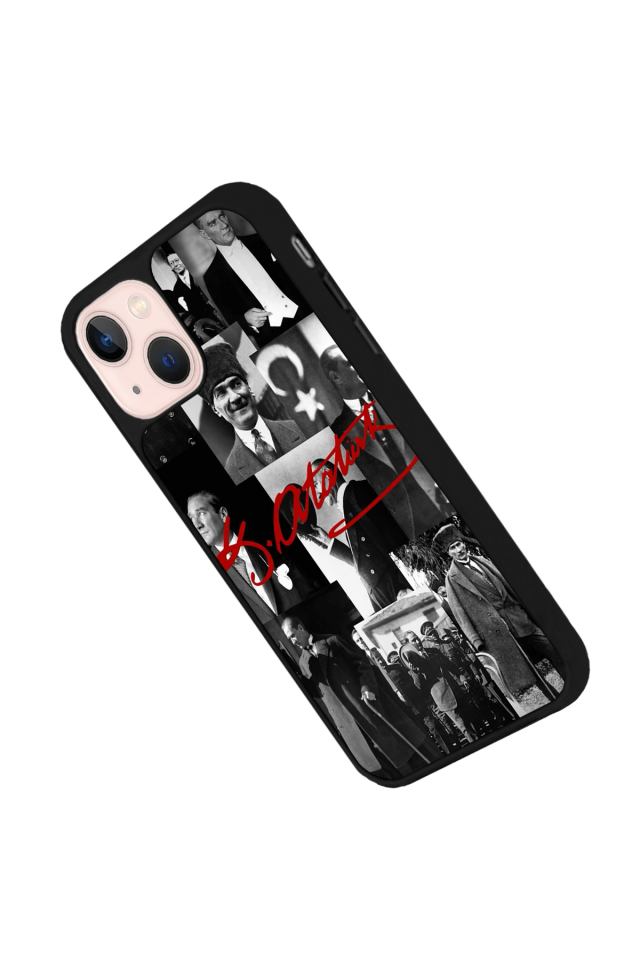 iPhone 14 Plus Uyumlu Mustafa Kemal Ataturk Tasarımlı Glossy Premium Kılıf