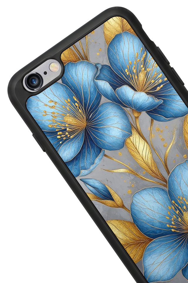 iPhone 6s Plus Uyumlu Yaldizli Cicek Tasarımlı Glossy Premium Kılıf