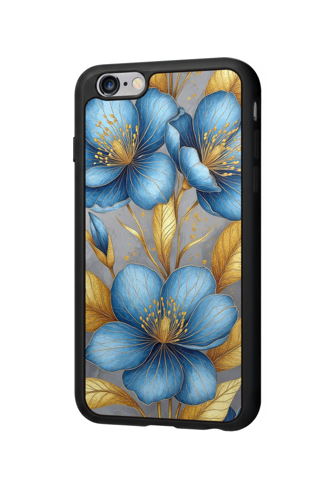 iPhone 6s Plus Uyumlu Yaldizli Cicek Tasarımlı Glossy Premium Kılıf
