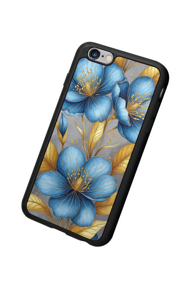 iPhone 6s Plus Uyumlu Yaldizli Cicek Tasarımlı Glossy Premium Kılıf