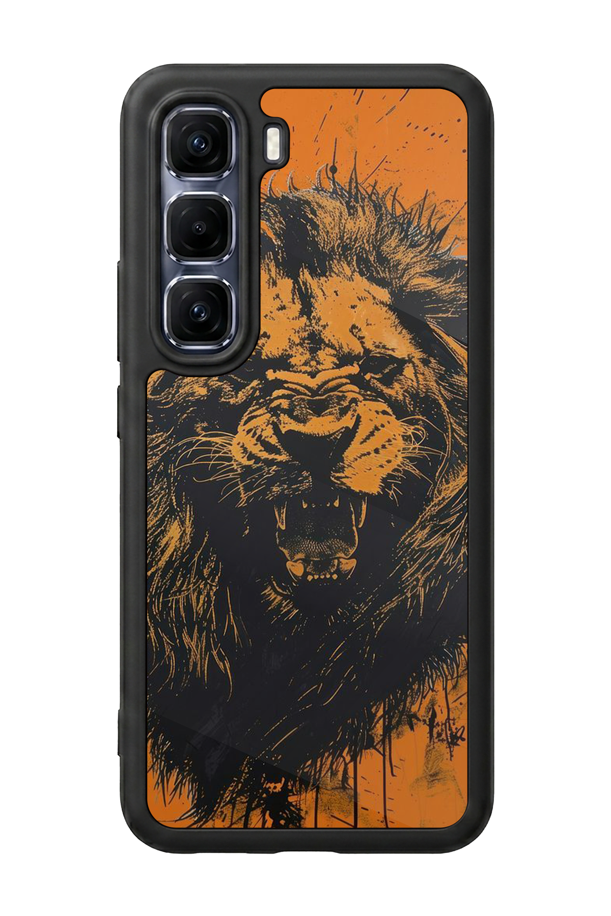 Infinix Hot 60 Pro Plus Uyumlu Aslan Tasarımlı Glossy Premium Kılıf