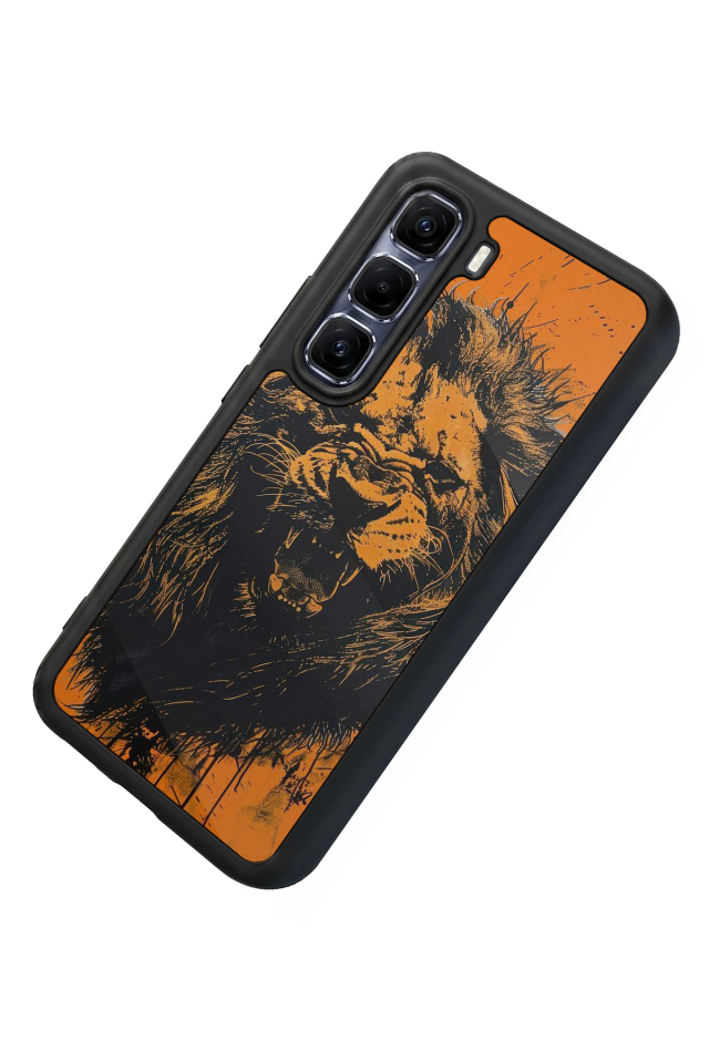 Infinix Hot 60 Pro Plus Uyumlu Aslan Tasarımlı Glossy Premium Kılıf