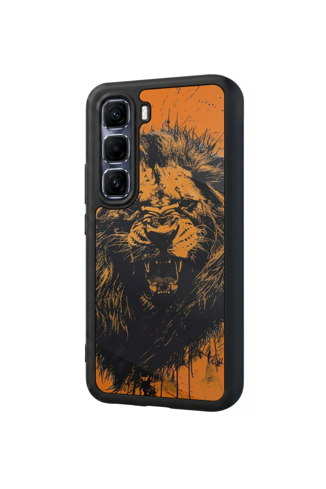 Infinix Hot 60 Pro Plus Uyumlu Aslan Tasarımlı Glossy Premium Kılıf