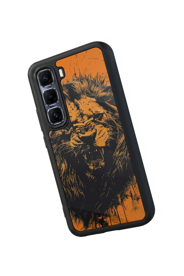 Infinix Hot 60 Pro Plus Uyumlu Aslan Tasarımlı Glossy Premium Kılıf