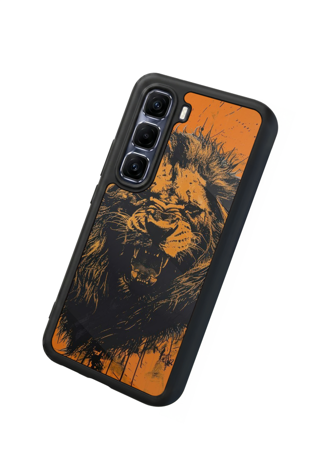 Infinix Hot 60 Pro Plus Uyumlu Aslan Tasarımlı Glossy Premium Kılıf