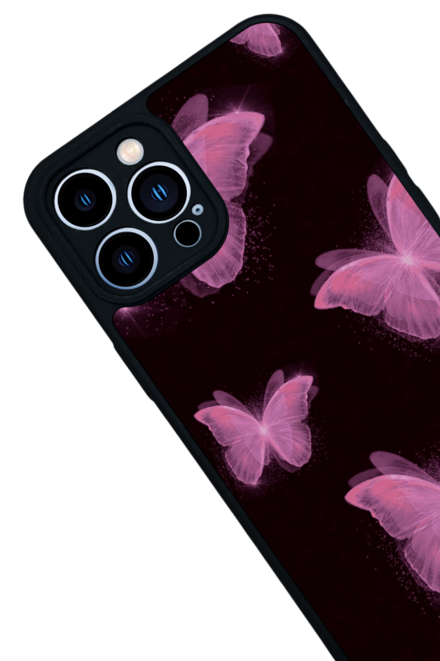iPhone 13 Pro Max Uyumlu Kelebek Tasarımlı Glossy Premium Kılıf
