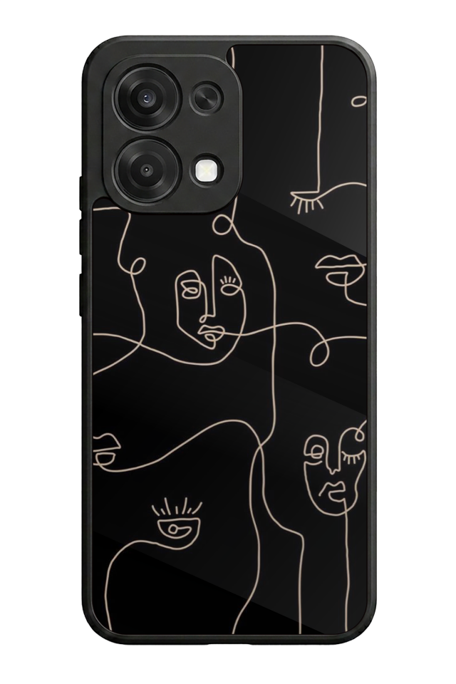 Oppo A6 Pro Uyumlu Line Art Tasarımlı Glossy Premium Kılıf