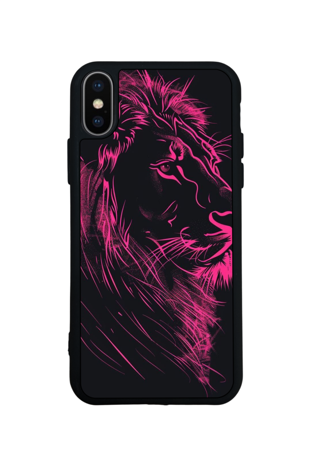 iPhone XS Max Uyumlu Aslan Tasarımlı Glossy Premium Kılıf