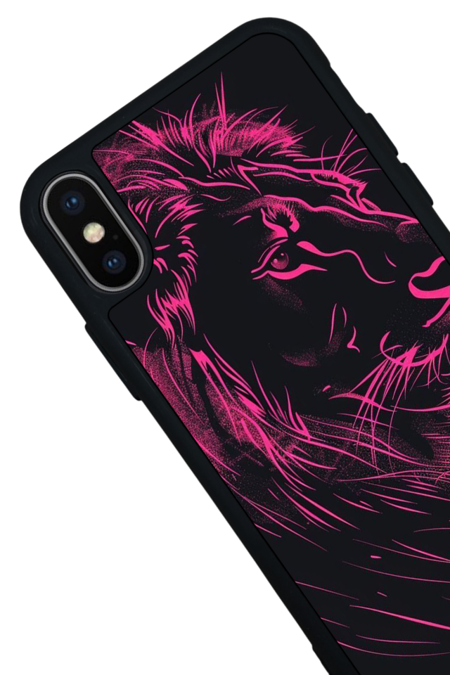 iPhone XS Max Uyumlu Aslan Tasarımlı Glossy Premium Kılıf