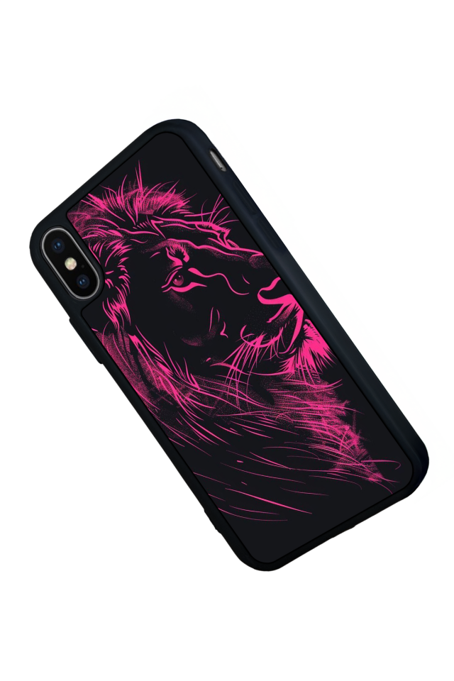 iPhone XS Max Uyumlu Aslan Tasarımlı Glossy Premium Kılıf