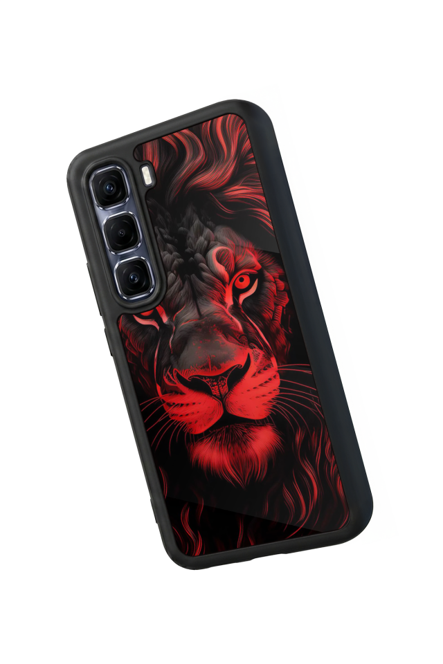 Infinix Hot 60 Pro Plus Uyumlu Aslan Tasarımlı Glossy Premium Kılıf