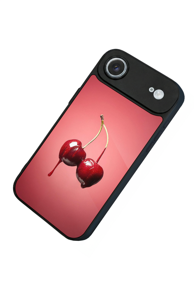 iPhone 17 Air Uyumlu Kiraz Tasarımlı Glossy Premium Kılıf