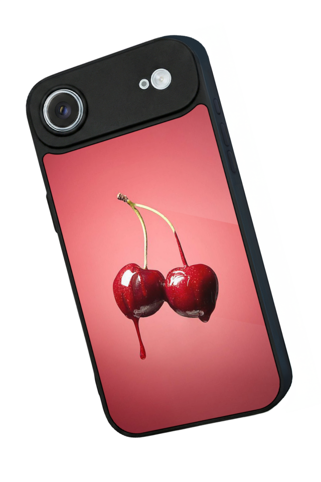 iPhone 17 Air Uyumlu Kiraz Tasarımlı Glossy Premium Kılıf