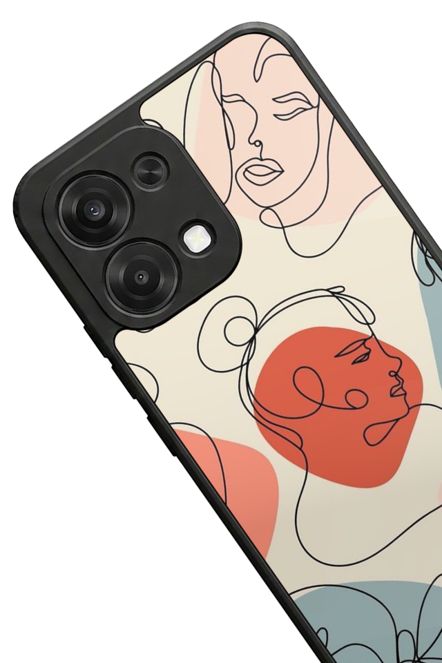 Oppo A6 Pro Uyumlu Line Art Tasarımlı Glossy Premium Kılıf