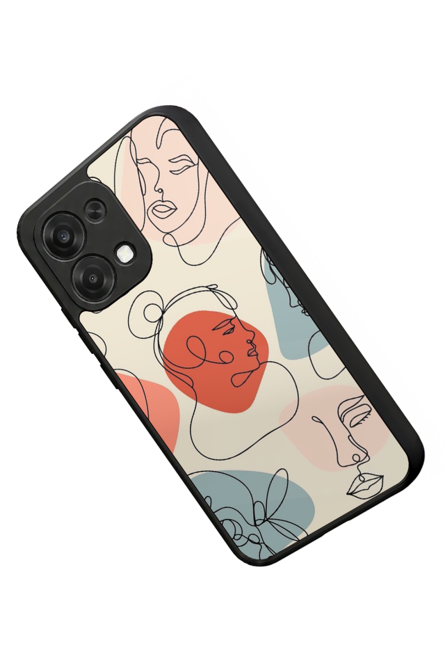 Oppo A6 Pro Uyumlu Line Art Tasarımlı Glossy Premium Kılıf