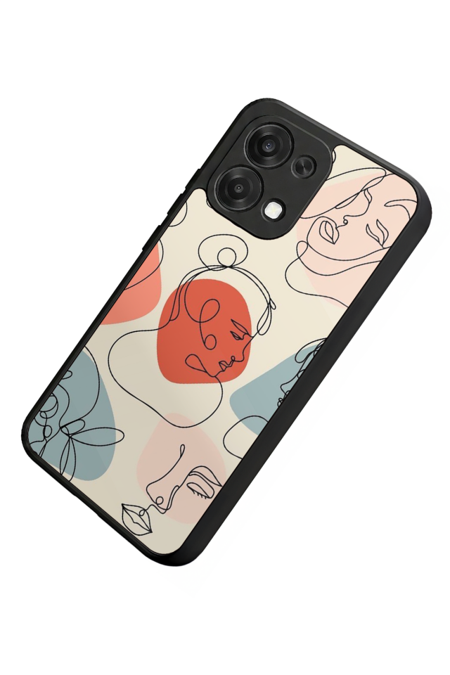 Oppo A6 Pro Uyumlu Line Art Tasarımlı Glossy Premium Kılıf