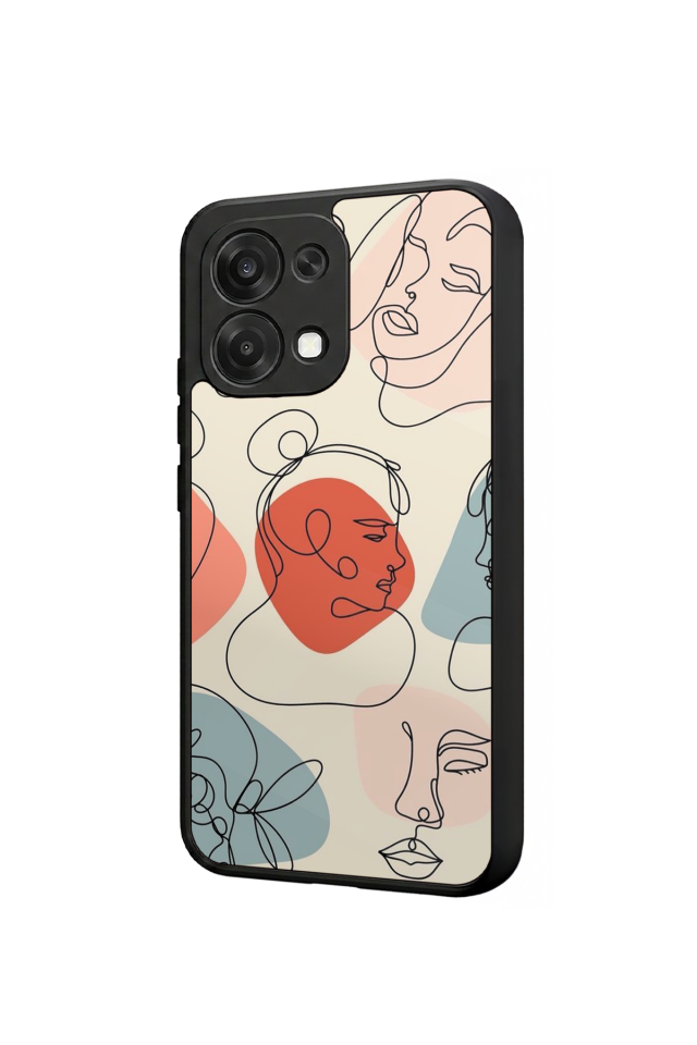 Oppo A6 Pro Uyumlu Line Art Tasarımlı Glossy Premium Kılıf