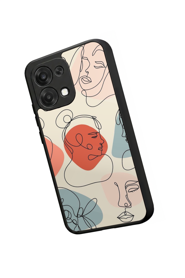 Oppo A6 Pro Uyumlu Line Art Tasarımlı Glossy Premium Kılıf