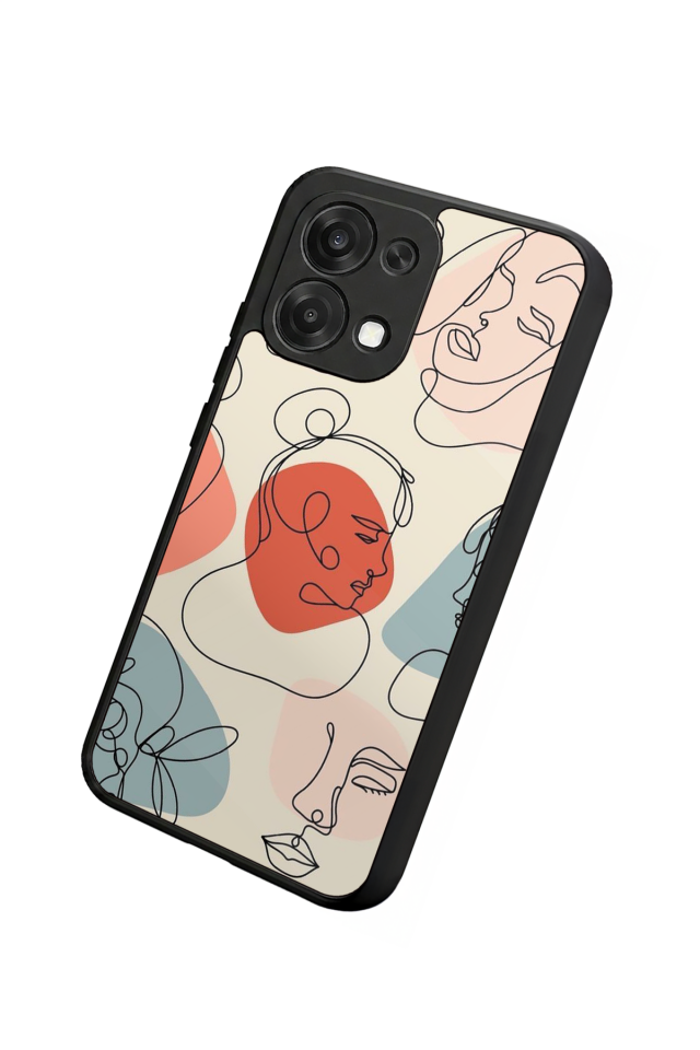 Oppo A6 Pro Uyumlu Line Art Tasarımlı Glossy Premium Kılıf