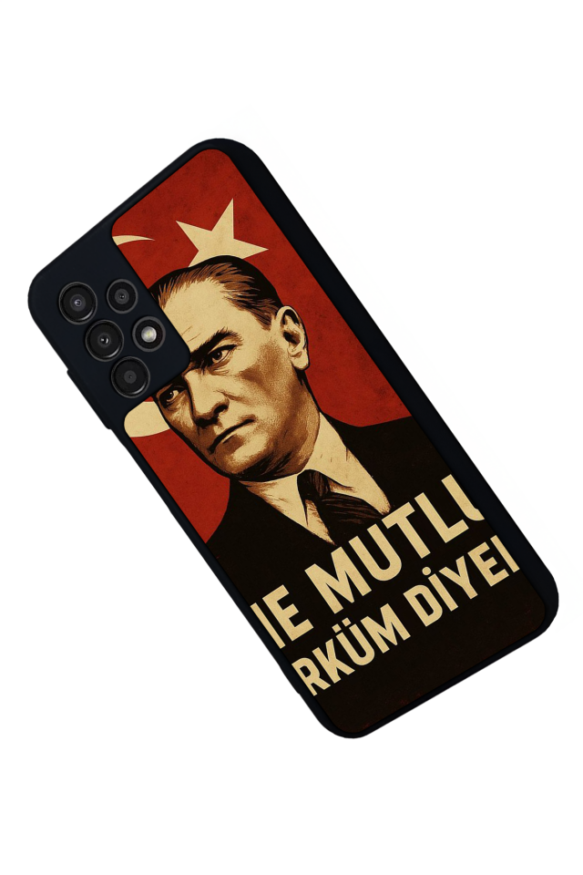 Samsung Galaxy A23 Uyumlu  Mustafa Kemal Ataturk Tasarımlı Glossy Premium Kılıf